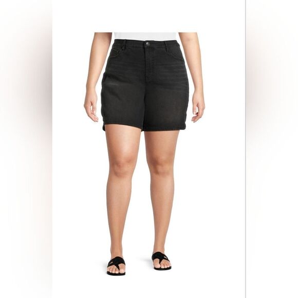 Terra & Sky Women's Plus Size Bermuda Denim Shorts, 7” Inseam, Size 4X (28-30W) - Picture 4 of 9